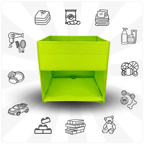 PUDEŁKO POJEMNIK ORGANIZER do przechowywania regału zabawki ubrania książki ZIELONY 1
