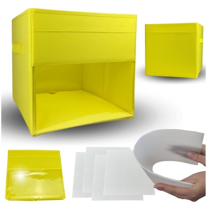 PUDEŁKO POJEMNIK ORGANIZER do przechowywania regału zabawki ubrania książki ŻÓŁTY