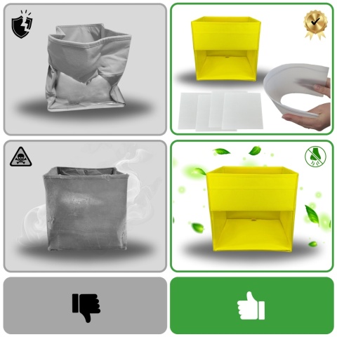 PUDEŁKO POJEMNIK ORGANIZER do przechowywania regału zabawki ubrania książki ŻÓŁTY