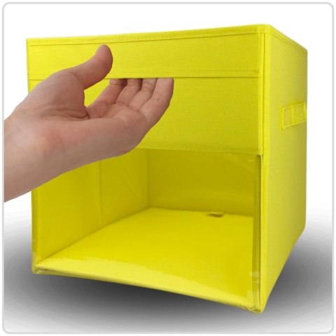 PUDEŁKO POJEMNIK ORGANIZER do przechowywania regału zabawki ubrania książki ŻÓŁTY