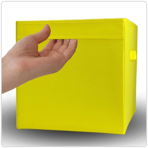 PUDEŁKO POJEMNIK ORGANIZER do przechowywania regału zabawki ubrania książki ŻÓŁTY