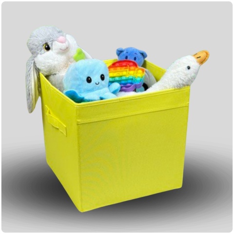 PUDEŁKO POJEMNIK ORGANIZER do przechowywania regału zabawki ubrania książki ŻÓŁTY