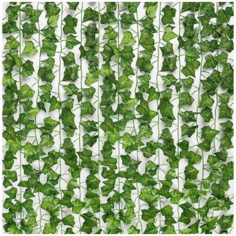 Sztuczny bluszcz 12x girlanda wisząca – dekoracja osłona na ścianę balkon 25 m