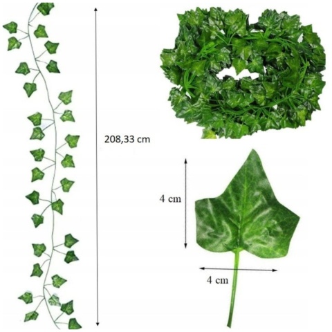 Sztuczny bluszcz 12x girlanda wisząca dekoracja osłona na ścianę balkon 25 m