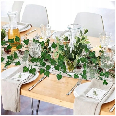 Sztuczny bluszcz 12x girlanda wisząca dekoracja osłona na ścianę balkon 25 m