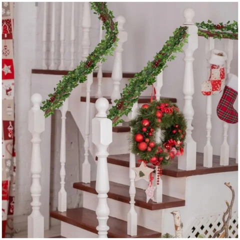 Sztuczny bluszcz 12x girlanda wisząca dekoracja osłona na ścianę balkon 25 m