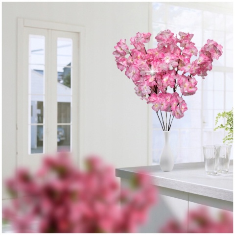 Sztuczna WIŚNIA JAPOŃSKA sztuczne kwiaty bukiet gałązki dekoracja do wazonu