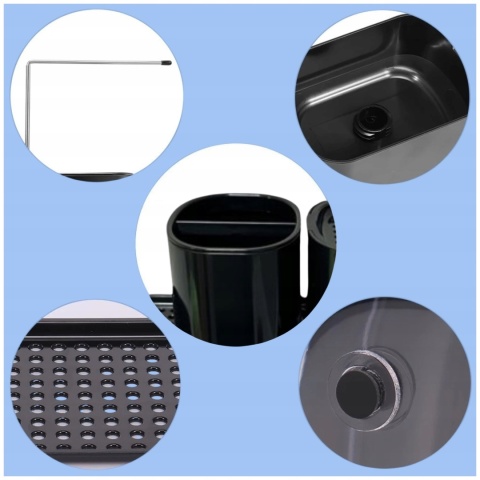 ZESTAW ORGANIZER DO KUCHNI NA AKCESORIA dozownik na płyn do naczyń z pompką