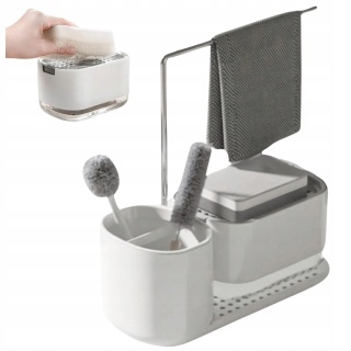 ZESTAW ORGANIZER DO KUCHNI NA AKCESORIA dozownik na płyn do naczyń z pompką