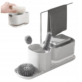 ZESTAW ORGANIZER DO KUCHNI NA AKCESORIA dozownik na płyn do naczyń z pompką