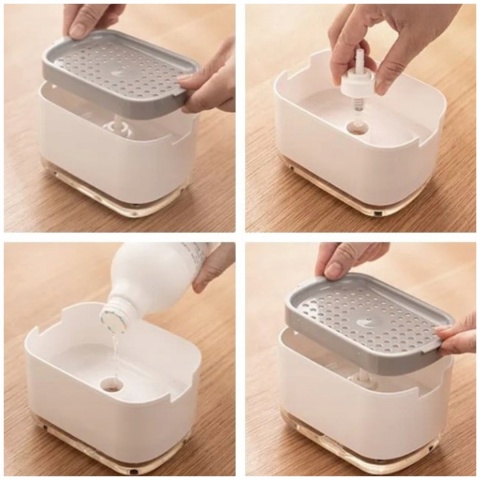 ZESTAW ORGANIZER DO KUCHNI NA AKCESORIA dozownik na płyn do naczyń z pompką