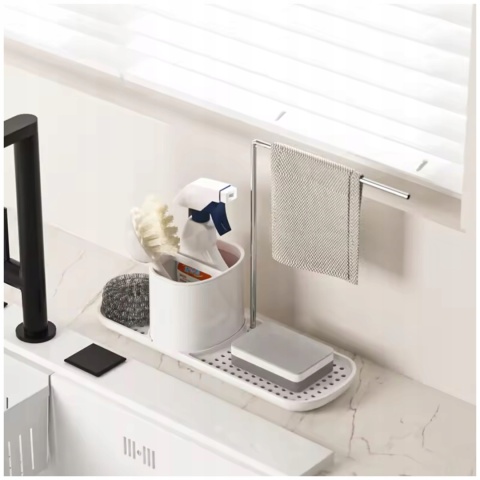 ZESTAW ORGANIZER DO KUCHNI NA AKCESORIA dozownik na płyn do naczyń z pompką